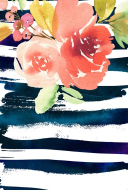 Çiçekli tebrik kartı