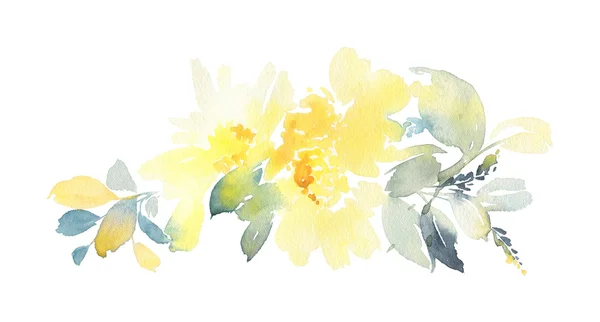 花卉水彩画 — 图库照片