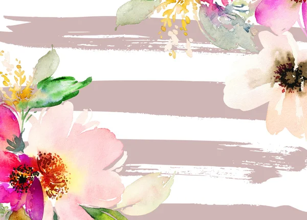 Çiçekli tebrik kartı. Pastel renkler. El yapımı.