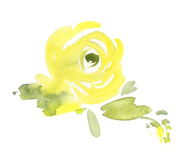 Çiçekler suluboya çizimi.