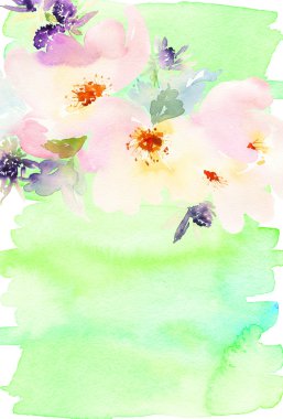 Çiçekli tebrik kartı.