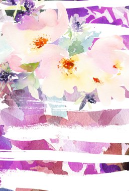 Çiçekli tebrik kartı.