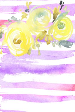 Çiçekli tebrik kartı.