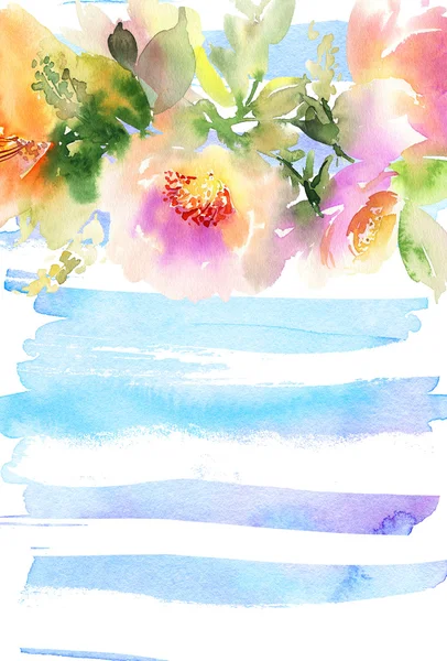 Çiçekli tebrik kartı.