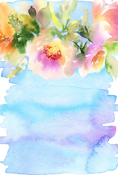 Çiçekli tebrik kartı.