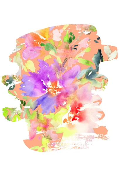 Flores aquarela ilustração — Fotografia de Stock
