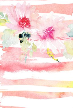 Çiçekli tebrik kartı