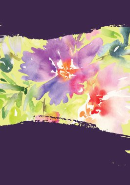 Çiçekli tebrik kartı