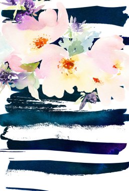 Çiçekli tebrik kartı