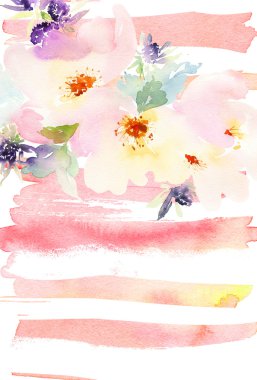 Çiçekli tebrik kartı