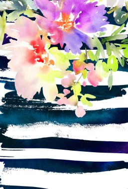 Çiçekli tebrik kartı