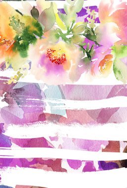 Çiçekli tebrik kartı