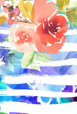 Çiçekli tebrik kartı