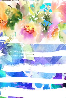 Çiçekli tebrik kartı