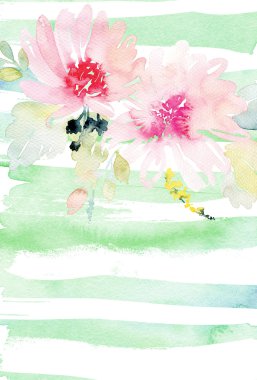 Çiçekli tebrik kartı