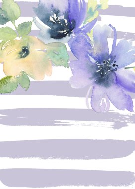 Çiçekli tebrik kartı