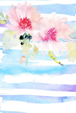 Çiçekli tebrik kartı