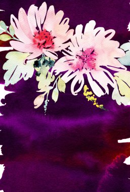 Çiçekli tebrik kartı