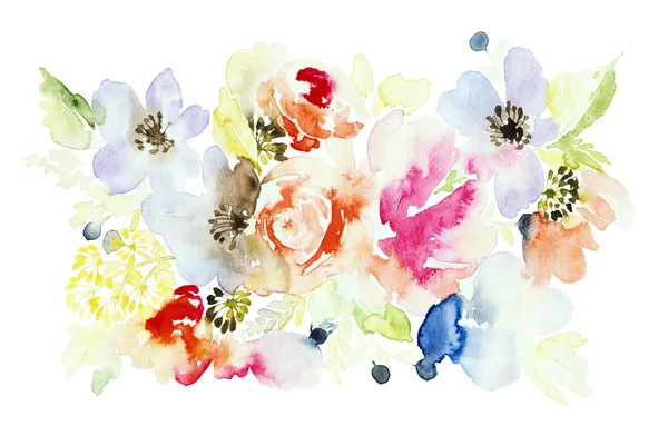 Квіти аквареллю ілюстрація — стокове фото