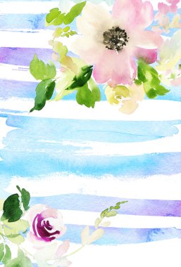 Çiçekli tebrik kartı