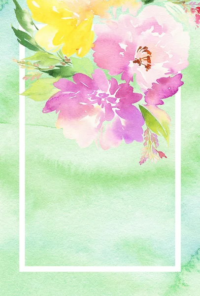 Tarjeta de felicitación con flores — Foto de Stock