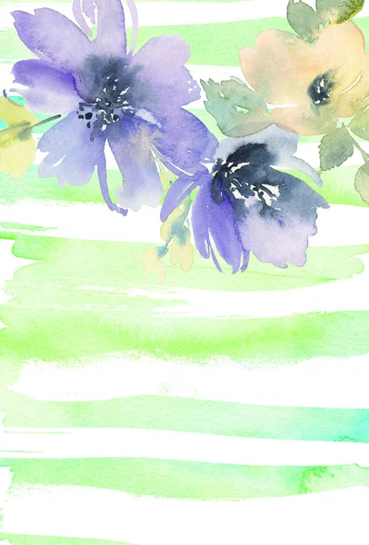 Cartão de saudação com flores — Fotografia de Stock