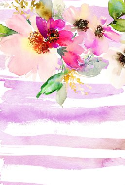 Çiçekli tebrik kartı