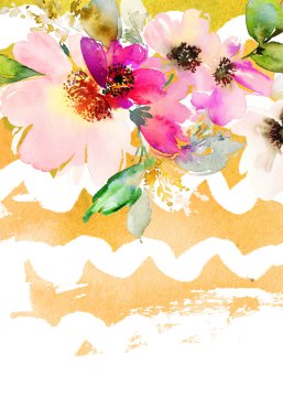 Çiçekli tebrik kartı