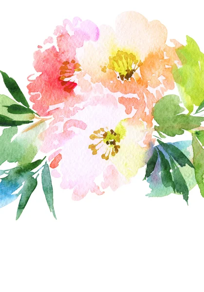 Grußkarte mit Blumen — Stockfoto