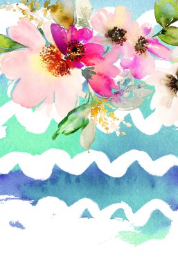 Çiçekli tebrik kartı