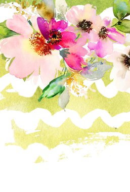 Çiçekli tebrik kartı