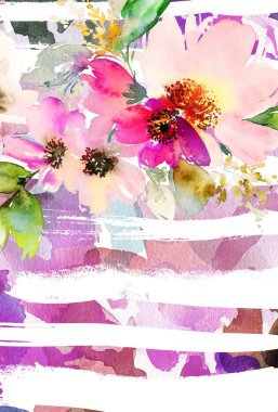 Çiçekli tebrik kartı