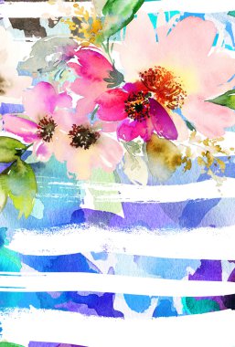 Çiçekli tebrik kartı