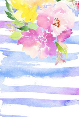 Çiçekli tebrik kartı