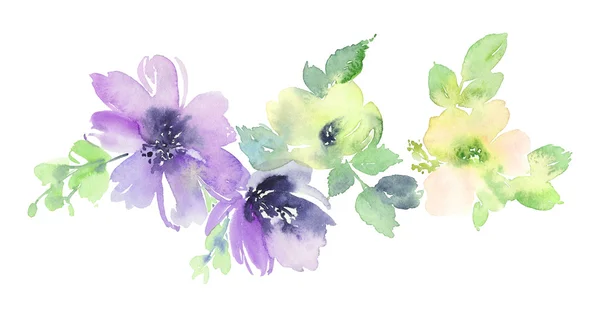 Flowers watercolor illustration — Stock Photo, Image