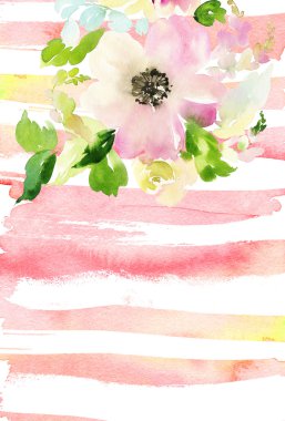 Çiçekli tebrik kartı