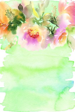 Çiçekli tebrik kartı