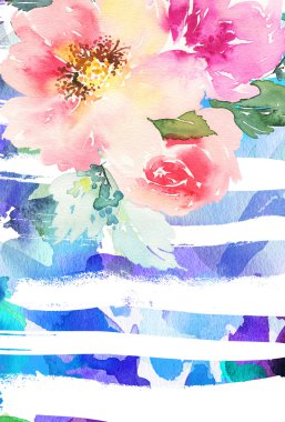 Çiçekli tebrik kartı