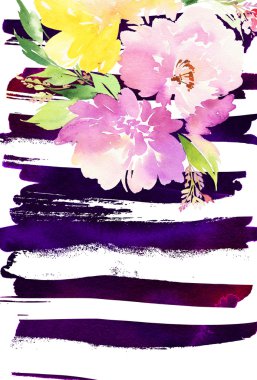 Çiçekli tebrik kartı