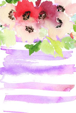 Çiçekli tebrik kartı