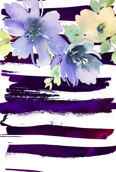 Grußkarte mit Blumen — Stockfoto