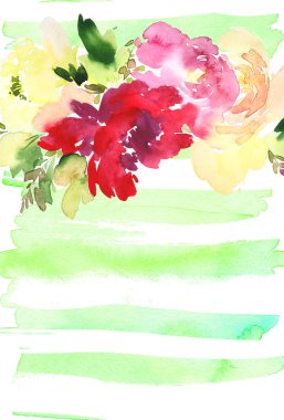 Çiçekli tebrik kartı