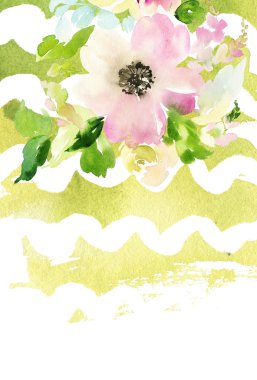 Çiçekli tebrik kartı