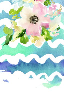 Çiçekli tebrik kartı