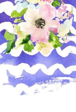 Çiçekli tebrik kartı