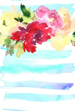 Çiçekli tebrik kartı