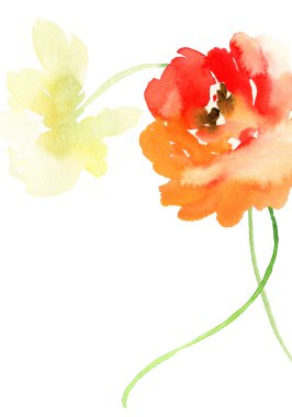 Çiçekli tebrik kartı