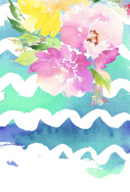 Çiçekli tebrik kartı