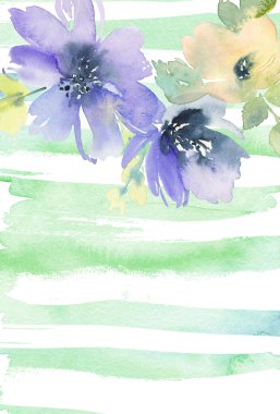 Çiçekli tebrik kartı