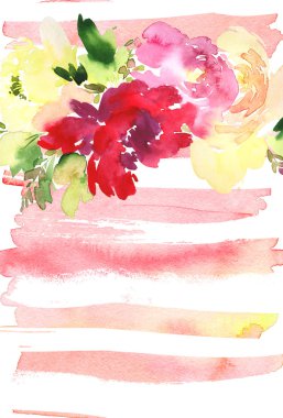 Çiçekli tebrik kartı